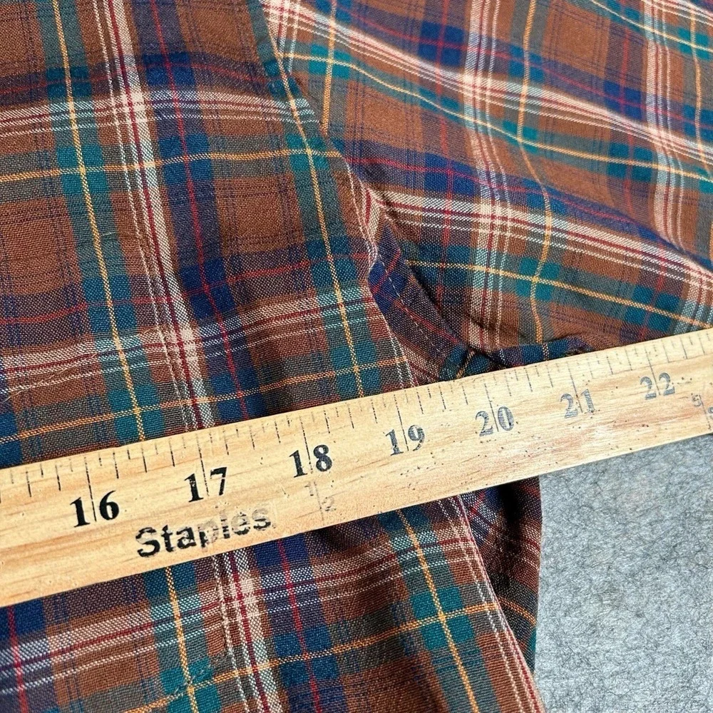 Sir Pendleton Plaid Shirt Mens Large Brown Plaid Wool Flannel Classic Outdoor